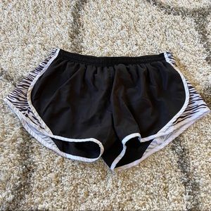 Soffe black built in underwear zebra seams shorts